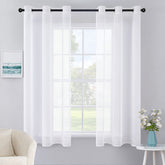 MIULEE Solid Color Sheer Curtains 54 Inches Long 2 Panels Set